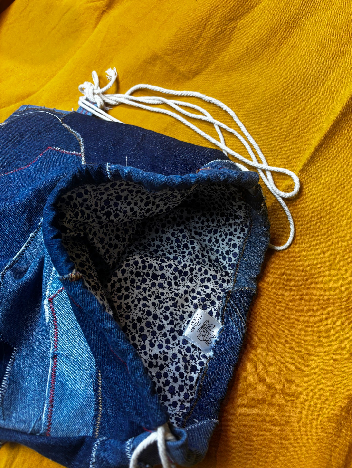 Patchwork Drawstring Bag