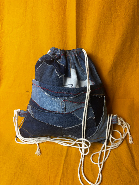 Patchwork Drawstring Bag